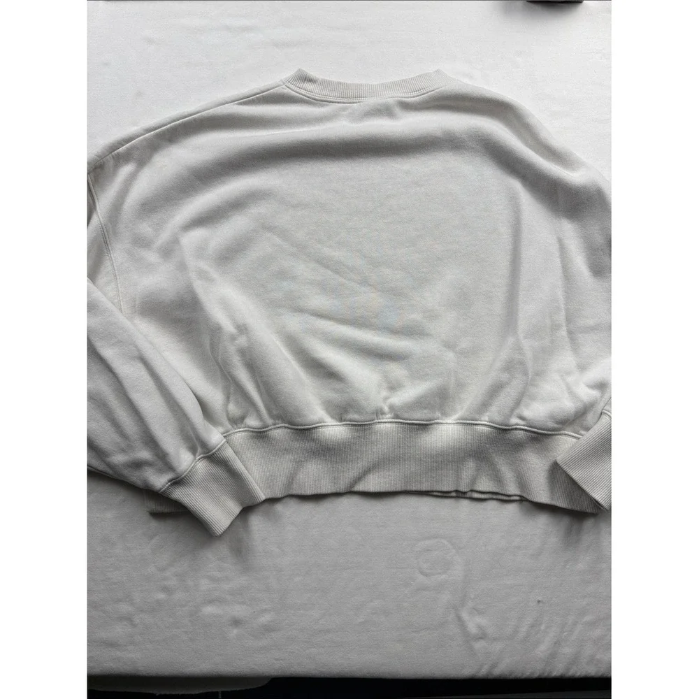 Nike Cropped Sweatshirt Womens Small White Center Swoosh Pullover